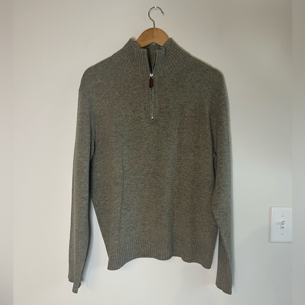 J. Crew Lambs Wool Quarter Zip Pullover Sweater